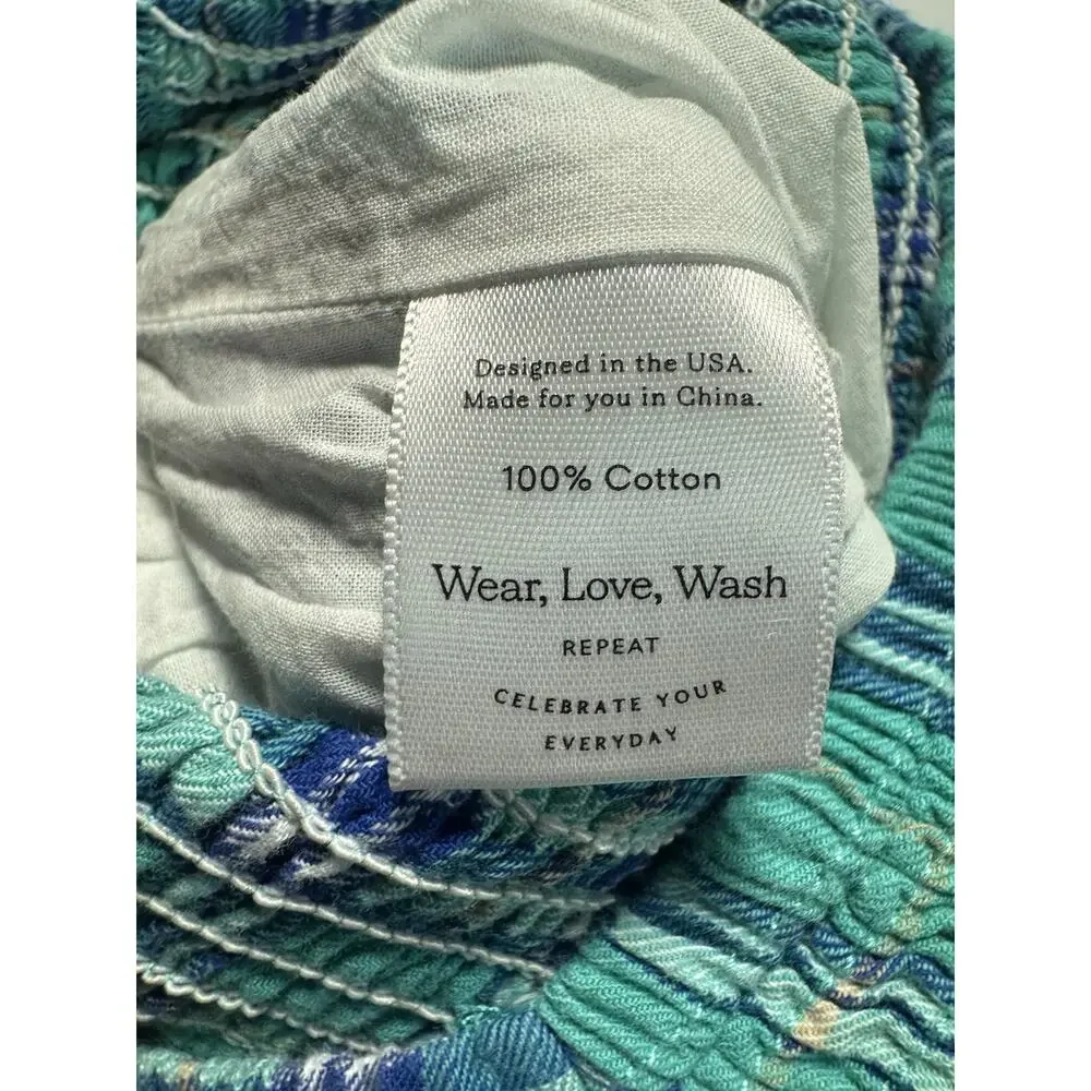 SweetHoney Plaid Smocked Girls Jumpsuit Romper 3T Green Blue 100% Cotton